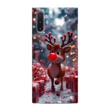 Яркий чехол для Samsung Galaxy Note 10 с Зимними Оленятами – Олень среди подарков