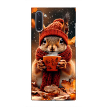 Печатный чехол «Зверята с кофе» для Samsung Galaxy Note 10 – Белка с кофе