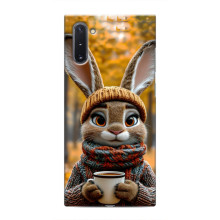 Печатный чехол «Зверята с кофе» для Samsung Galaxy Note 10 – Зайчик с кофе
