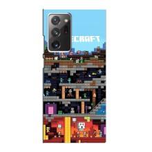 Чехол Майнкрафт на Samsung Galaxy Note 20 Ultra (AlphaPrint) Minecraft (фон Minecraft)