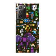 Чехол Майнкрафт на Samsung Galaxy Note 20 Ultra (AlphaPrint) Minecraft (Коллаж Майнкрафт)