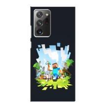 Чехол Майнкрафт на Samsung Galaxy Note 20 Ultra (AlphaPrint) Minecraft (персонажи Minecraft)