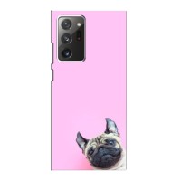 Бампер для Samsung Galaxy Note 20 Ultra с картинкой "Песики" (Собака на розовом)