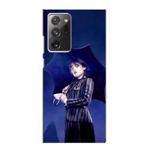 Чехлы Венсдей на Samsung Galaxy Note 20 Ultra Уэнсдей (AlphaPrint) (Уэнздей с зонтом)