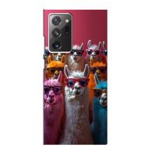 Чехол с принтом стильные животные для Самсунг Галакси Ноут 20 Ультра (Ламы в очках)