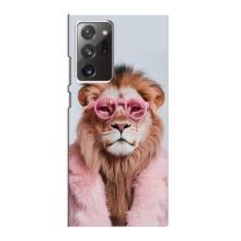 Чехол с принтом стильные животные для Самсунг Галакси Ноут 20 Ультра (Лев в очках)