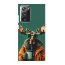 Чехол с принтом стильные животные для Самсунг Галакси Ноут 20 Ультра (Лось с кофе)