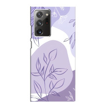 Силиконовый чехол с принтом в цветах на Samsung Galaxy Note 20 Ultra – Фиолетовый дизайн