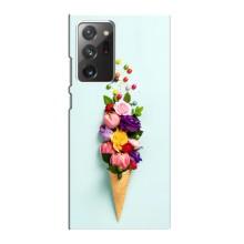 Чехлы с тематикой "ЦВЕТЫ" на Samsung Galaxy Note 20 Ultra (Цветок-мороженное)