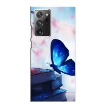 Силиконовый бампер с картинкой животных для Samsung Galaxy Note 20 Ultra (Бабочка синяя)