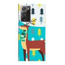 Силиконовый бампер с картинкой животных для Samsung Galaxy Note 20 Ultra (Олень с шарфом)