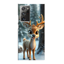 Яркий чехол для Samsung Galaxy Note 20 Ultra с Зимними Оленятами – Оленёнок в лесу