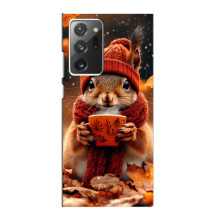 Печатный чехол «Зверята с кофе» для Samsung Galaxy Note 20 Ultra – Белка с кофе