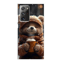 Печатный чехол «Зверята с кофе» для Samsung Galaxy Note 20 Ultra – Мишка с кофе