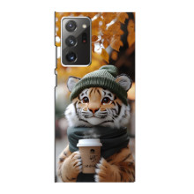 Печатный чехол «Зверята с кофе» для Samsung Galaxy Note 20 Ultra – Тигр с кофе
