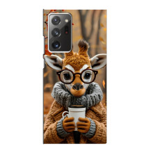 Печатный чехол «Зверята с кофе» для Samsung Galaxy Note 20 Ultra – Жираф с кофе
