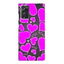Чехлы для любимой на Самсунг Галаксі Ноут 20 (VPrint) (Pink hearts)