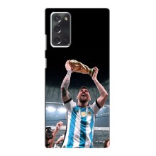 Чехлы Лео Месси Аргентина для Samsung Galaxy Note 20 (Счастливый Месси)