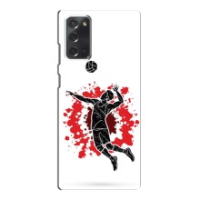 Чехлы с принтом Спортивная тематика для Samsung Galaxy Note 20 (Волейболист)