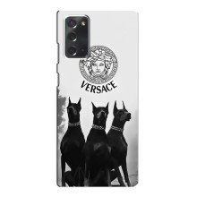 Чехлы VERSACE для Самсунг Галакси Нот 20 (PREMIUMPrint) (Доберман Версаче)