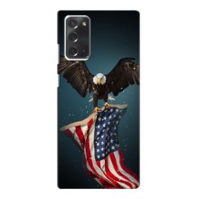 Чехол Флаг USA для Samsung Galaxy Note 20 (Орел и флаг)