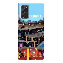 Чохол Майнкрафт на Samsung Galaxy Note 20 (AlphaPrint) Minecraft (фон Minecraft)