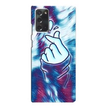 Чехол с принтом для Samsung Galaxy Note 20 (AlphaPrint - Знак сердечка) – Радужное сердце