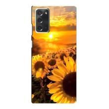 Чехол с Цветами для Samsung Galaxy Note 20 (поле подсолнухов)