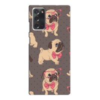 Чехол (ТПУ) Милые собачки для Samsung Galaxy Note 20 (Собачки Мопсики)