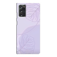 Чехол цветочный дизайн для Samsung Galaxy Note 20 – Монстера фиолетовая