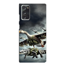 Чехол с мемами тралалело тралала для Samsung Galaxy Note 20 – Гусини и крокодило