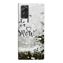 Новогодние, Праздничные Чехлы для Samsung Galaxy Note 20 - 2024 год (Let it snow)