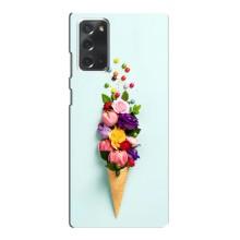 Чехлы с тематикой "ЦВЕТЫ" на Samsung Galaxy Note 20 (Цветок-мороженное)