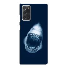 Силиконовый бампер с картинкой животных для Samsung Galaxy Note 20 (Пасть Акулы)