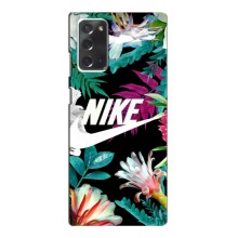 Силиконовый Чехол на Samsung Galaxy Note 20 с картинкой Nike (Цветочный Nike)