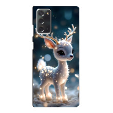 Яркий чехол для Samsung Galaxy Note 20 с Зимними Оленятами – Блистающий оленёнок