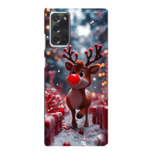 Яркий чехол для Samsung Galaxy Note 20 с Зимними Оленятами – Олень среди подарков