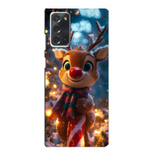 Яркий чехол для Samsung Galaxy Note 20 с Зимними Оленятами – Олень в шарфе