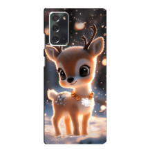 Яркий чехол для Samsung Galaxy Note 20 с Зимними Оленятами – Оленёнок