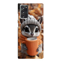 Печатный чехол «Зверята с кофе» для Samsung Galaxy Note 20