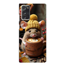 Печатный чехол «Зверята с кофе» для Samsung Galaxy Note 20 – Медведь с кофе