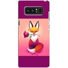 Чехлы с картинкой Лисички для samsung Galaxy Note 8 (VPrint) (Лисичка с розочкой)
