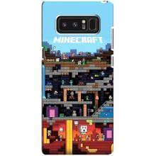 Чехол Майнкрафт на samsung Galaxy Note 8 (AlphaPrint) Minecraft (фон Minecraft)