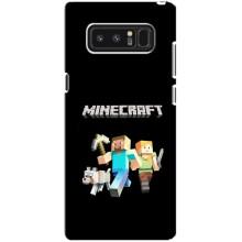 Чехол Майнкрафт на samsung Galaxy Note 8 (AlphaPrint) Minecraft (герои Minecraft)