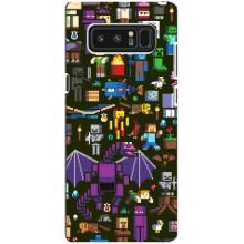 Чехол Майнкрафт на samsung Galaxy Note 8 (AlphaPrint) Minecraft (Коллаж Майнкрафт)