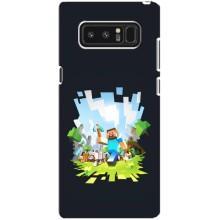 Чехол Майнкрафт на samsung Galaxy Note 8 (AlphaPrint) Minecraft (персонажи Minecraft)