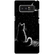Чохол з принтом для samsung Galaxy Note 8 (AlphaPrint) Модні коти (Котик і місяць)