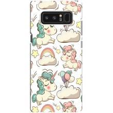 Чехол для Самсунг Галакси Ноут 8 - (Единорожки - Новинки) (AlphaPrint) (Единорожки)