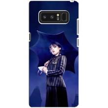 Чехлы Венсдей на samsung Galaxy Note 8 Уэнсдей (AlphaPrint) (Уэнздей с зонтом)