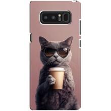 Чохол з принтом стильні тварини для Самсунг Ноут 8, N950 – Кіт з кавою